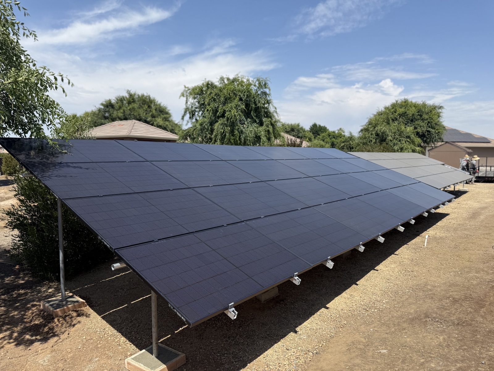 Net Metering Systems install crew completing a residential solar project in Fresno