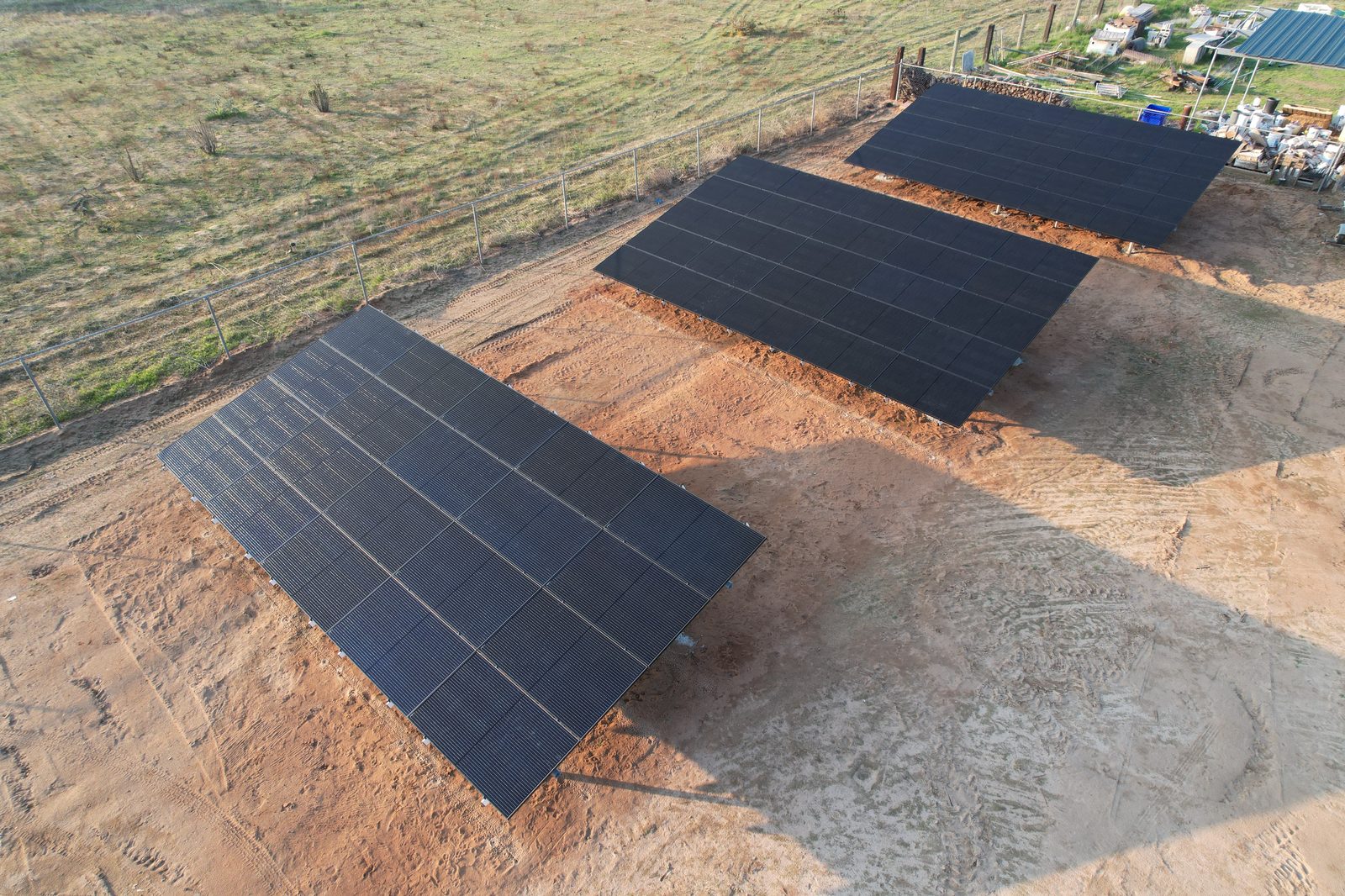 Detail of a Net Metering Systems residential solar install in California's Central Valley